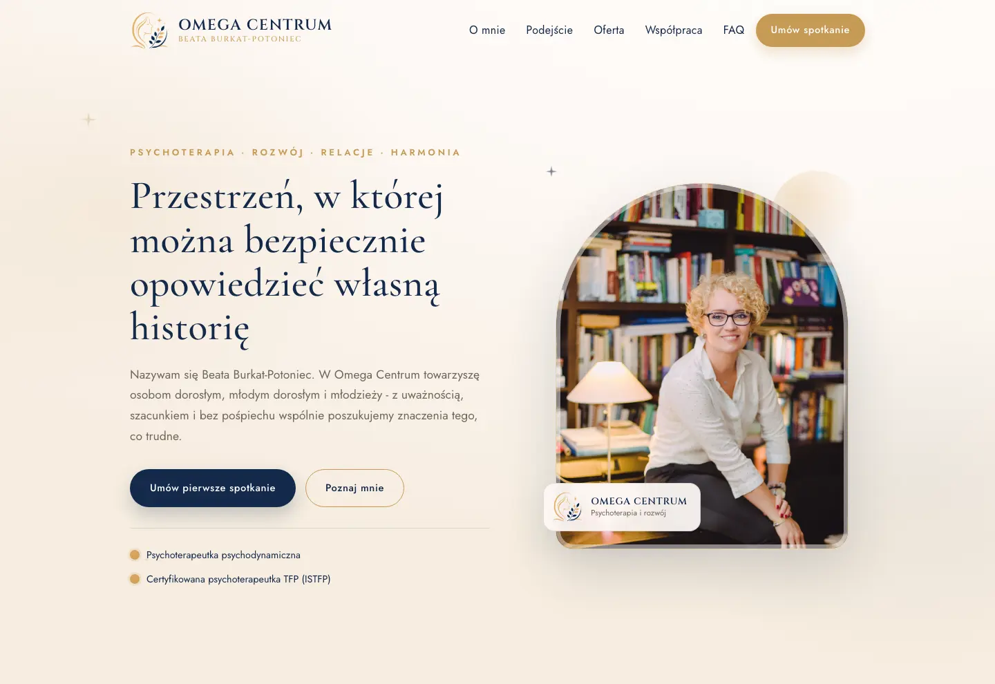 Strona wdrożona dla Omega Centrum