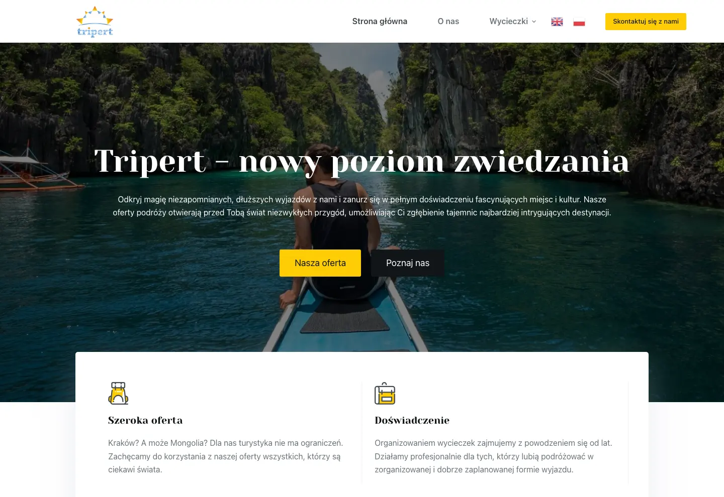 Strona wdrożona dla Tripert