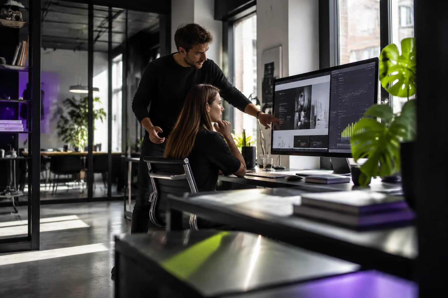 Zespół projektujący stronę internetową w studiu LIONS